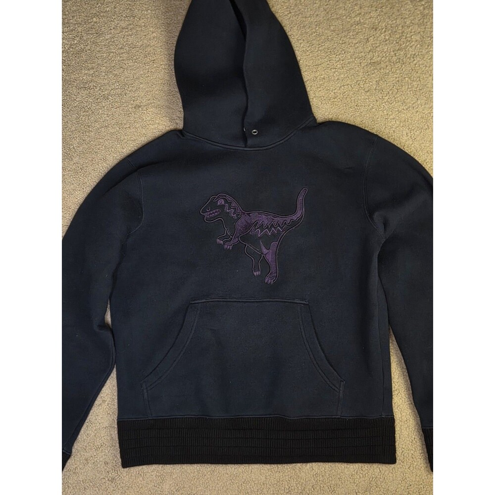 Men's Coach Purple Rexy Pullover Hoodie Navy Blue Size Medium Dinosaur - Picture 3 of 16